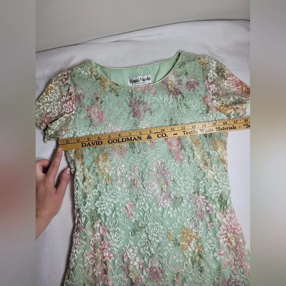 Vintage 90s Y2K Ronni Nicole by Ouida Multi Color Floral Textured Dress … - Picture 3 of 9